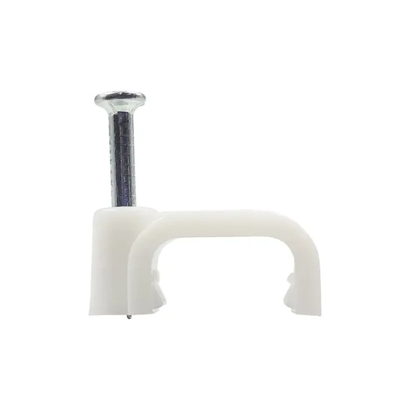 Grapas para Cable Plano de 10mm Blancas Pack de 100
