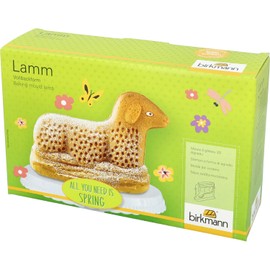 Birkmann 212022 Lamb Baking Mould for Approx. 900 ml Dough, Easter Bunny in 3D Look, High-Quality Carbon Steel, Non-Stick Coating, with Recipe Suggestion, Temperature-Resistant,