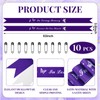 2 Pcs 63x3.8'' Memorial Funeral Sash with Pin, White,Purple, Delicate