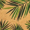 Tropical Green Palm Welcome Mat, Natural Coir Doormat (30 x
