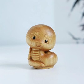 2025 Zodiac Figurine, Compact, Snake, Wooden Carving, New Year Decoration, Lucky, Snake, Snake, Decoration, Spring Decoration, New Year's Decoration, End, Luck (A)