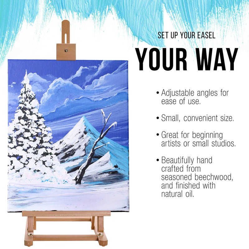 U.S. Art Supply 38" High Wooden H-Frame Studio Tabletop Easel