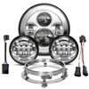 LX-LIGHT Chorme 7 Inch Motorcycle LED Headlight with 4.5 Inch