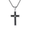 FUTPLOR Cross Necklace for Men, Silver Gold Black Stainless Steel