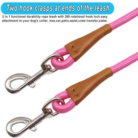 YUCFOREN 6 Foot Dog Tie Out Rope Leash, Heavy Duty Climbing Nylon Basic Leash for Camping, Indoor, Outdoor and Front Yard