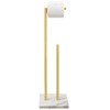 GZILA Toilet Paper Holder Stand Brushed Gold with Reserve, Marble