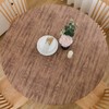 LIBERECOO Round Vinyl Fitted Tablecloth with Flannel Backing Elastic Edge