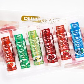 EnMart 6 Pack Fruit Flavored Lip Balm - Moisturizing Natural Chapstick Bulk for Dry, Cracked Lips, Long-Lasting Lip Smacker in Assorted Fruit Flavors