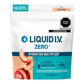LIQUID I.V. Zero Electrolitos y Vitaminas en Polvo para preparar Bebida Hidratante sabor Durazno, 14 Sobres