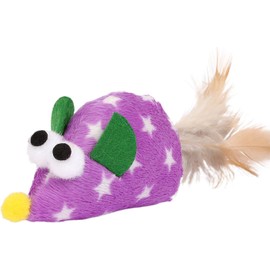 Purple Kitten Toy Multi-Color Plush Mouse Interactive Toy Funny Cat Toy Cat Feather Toy Cat Supplies,Toys,Cats