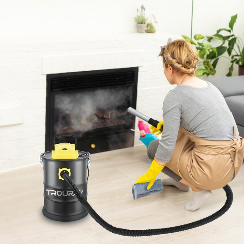TROURAY Ash Vacuum Cleaner,2.6 Gallon Heat-Resistant Lightweight Canister Vac Cleaners