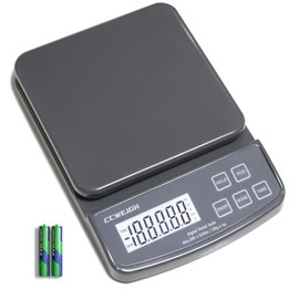 CCWEIGH Postal Scales 26lbs/0.03oz High Precision Food Scale for Kitchen with Hold,Tare and PCS,Portable Shipping Scale for Packages, Small Kitchen Business,Jewelry,Batteries Included （Grey26lbs/1kg）