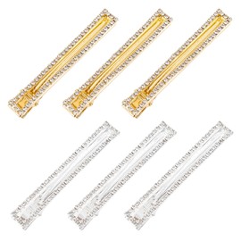 Framendino, 6 Pack Metal Alligator Hair Bobby Pin Clips for Women Gold Silver
