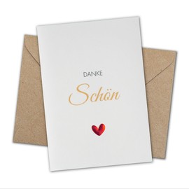 Sunflower Cards Classic Line Greeting Card with Envelope Made of Kraft Paper (Thank You)