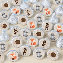 Big Dot of Happiness Woodland Creatures - Baby Shower or Birthday Party Small Round Candy Stickers - Party Favor Labels - 324 Count