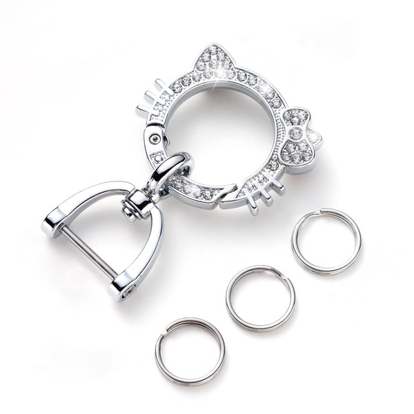 Pangpai Car Keychain for Women, Carabiner Keychain with Key Rings,