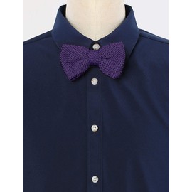 Allegra K Knit Bowtie, Bowtie Ribbon, Wedding, Graduation, Adjustable, Men's, Women's, purple