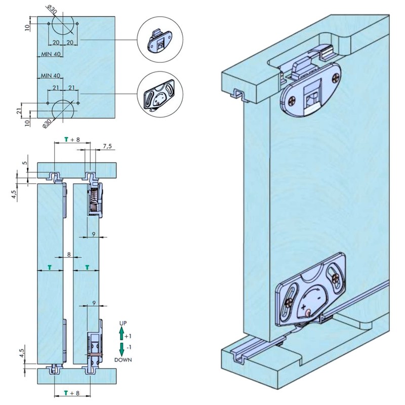 cyclingcolors 2 x Sliding Door Runners / Trolley / Cabinet