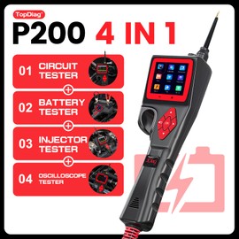 TopDiag P200 Power Circuit Probe Kit - Automotive Circuit Tester with 2024 Online Update, 9~30V Voltage Range, Multimeter, Relay Test, Fuel Injector Tester, Activating Component, Oscilloscope Mode