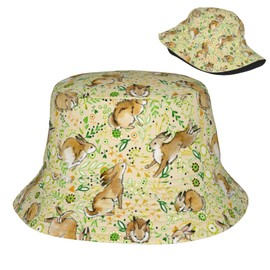 Vunko Rabbit Spring Bunny Bucket Hats for Women Summer Sun Beach Travel Outdoor Fishing Cap Unisex Men Bucket Hat