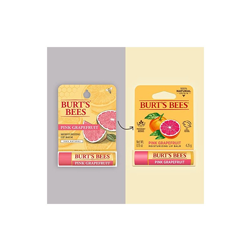 Burt's Bees Bálsamo labial 100% natural, caja de ampolla de