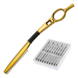 Porta Navaja Para Corte Y Texturizar Cabello, Dedo Giratorio Color Dorado