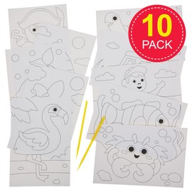 Baker Ross FN417 Summer Sand Art Pictures - Pack of 10, Sand Arts and Crafts for Kids