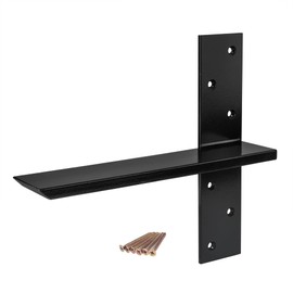 Free Hanging T Shelf Bracket, Solid Heavy Duty Steel Knee Wall Hidden Granite Countertop Support Floating Bracket Hardware, Universal ,1 Count,12 Inch , DIY Projects , Screws Included