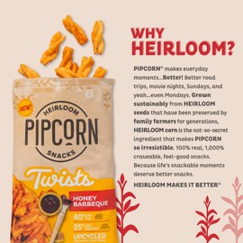Heirloom Puffed Snacks Variety Pack by Pipcorn - 1oz 24pk - with Cheddar Cheese Balls, Honey BBQ Twists and Cinnamon Sugar Twists, Healthy Snacks, Gluten Free Snacks, Snack Variety Packs, Heirloom Corn
