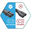 PWR+ Pwr AC Cable Replacement Power Cord 2 Prong 6