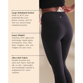 Pang Wangle Bug Repellent Feathersoft Leggings with Insect Shield¨ Repellent Technology in Lightweight Recycled Fabric Black