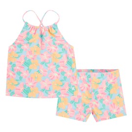 Hurley Girls Tankini 2-Piece Swimsuit, Blue Ice/Boyshort