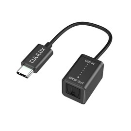 Cubilux Transmisor USB C a SPDIF, adaptador unidireccional salida de audio tipo C a óptico con DAC de 192 KHz/24 bits para MacBook Pro/Air, computadora portátil, computadora