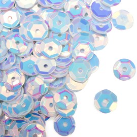 Sequin Turtle Shell 6mm Approximately 200 Sheets [Aurora White] White Hole Spangle Costume Decoration Accessory Sewing Craft Glitter Puffy Round SPN-024