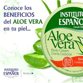 Crema Corporal, Facial Y De Manos Con Aloe Vera Del Instituto Español, 2 Unidades De 400 Ml (13.5 Onzas Líquidas)