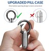 Small Keychain Pill Holder Titanium,Waterproof Tiny Pill Container with Keyring,Mini