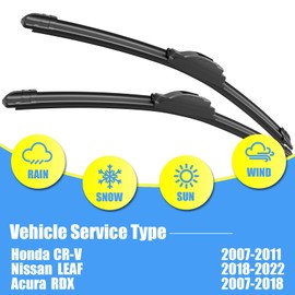 Gavimnal® 26"+16"+14" Silicone Wiper Blades Replacement For Honda CR-V 2007-2011 All-Season Front Rear Windshield Wiper Blades(Set of 3)