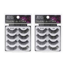 Ardell False Eyelashes 4 Pack Double Up 204, x 2 packs (4 pairs per pack)