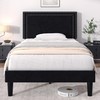 VECELO Twin Size Platform Bed Frame with Adjustable Upholstered Headboard,