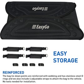 Aerodynamic Car Rooftop Cargo Carrier Bag - Soft Roof Top Luggage Bag for All Vehicles SUV with/Without Rack – Hard Sides - 4 Adjustable Straps – 8 Cubic Feet - Fold Flat Storage Bag