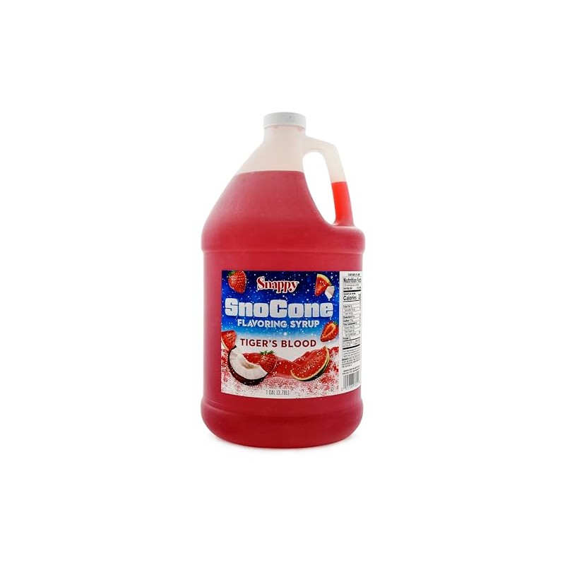 Snappy Tigers Blood Sno Cone Syrup, 1 Gallon (128 ounces)