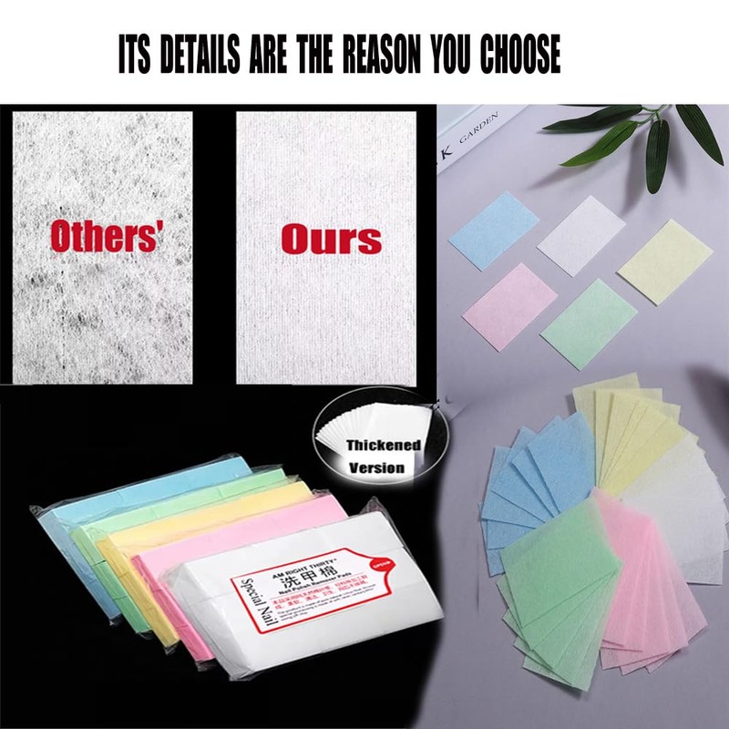 Lint Free Nail Wipes Pink-540Pcs Non-Woven Fabric Nail Cleaning Pads,Pink