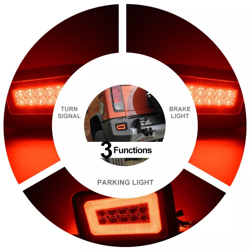 SP For 2005-2009 Hummer H2 Pickup LED Rear Bumper Fog