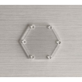 NapTags Blank Acrylic Coasters, 4-inch Hexagons, 1/8 inch Thick, Shatterproof and Water Resistant Coaster for Drinks, 10-Pack Blank Coasters, Clear Bumpers Included to Prevent Coaster from Sliding.