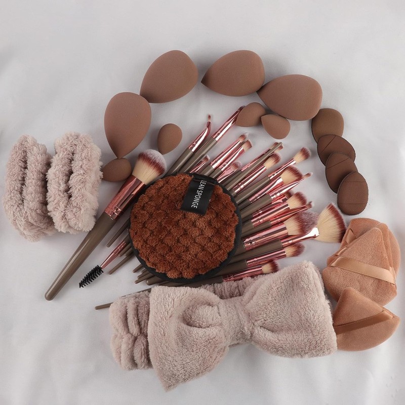 42 Piezas Set de Brochas de Maquillaje Profesional Completo, Juego