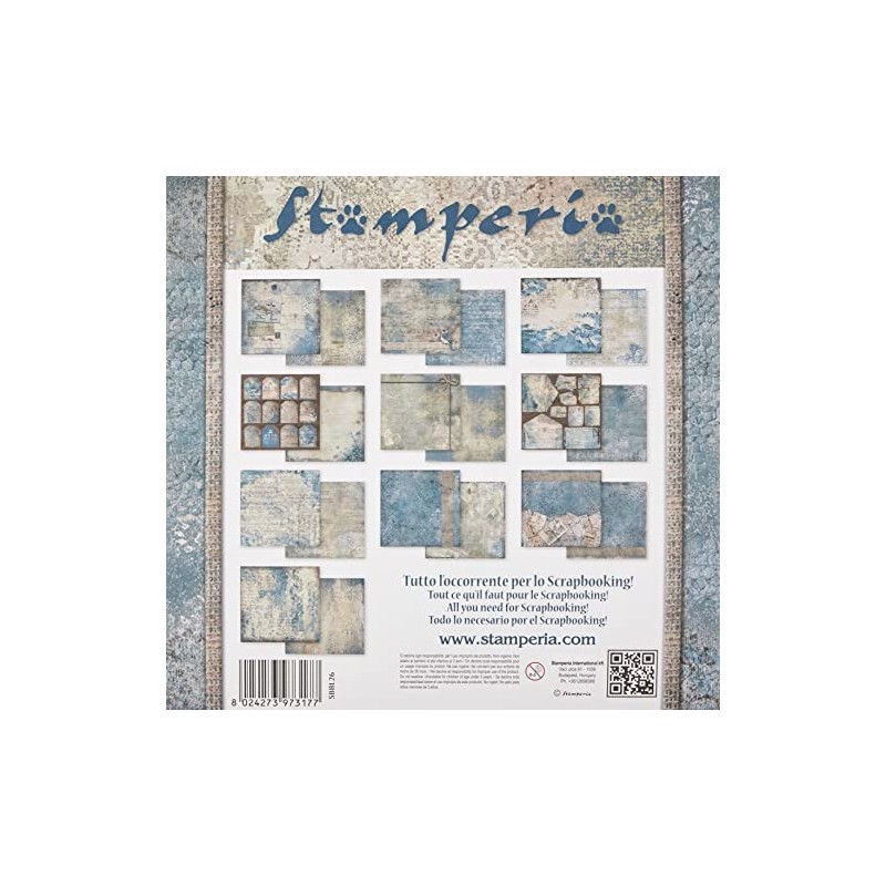 Stamperia Blocco Carta Scrap Double Face 10 Fogli, 5 (12"x12")