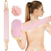 Exfoliating Glove and Back Scrubber for Shower - 3-Piece Exfoliating