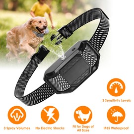 KOCASO Citronella Dog Bark Collar，Anti Bark Collars for Dogs Spray Bark Collar Anti Barking Control for Small Medium Large Dogs IP65 Waterproof No Electric Shocks，Black(Not Included Spray)