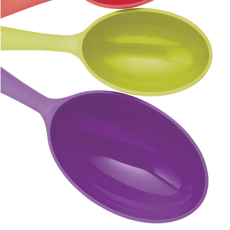 KitchenCraft Colourworks 4 Piece Measuring Cup Set, Multi-Coloured Plastic Rainbow