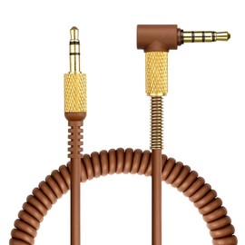 Yizhet Ersatz Audio Kabel Kompatibel mit Marshall Major Marshall Monitor Kopfhörer mit Fernbedienung Mikrofon Lautstärkeregler, 3,5mm Stecker Volumen Steuerung Kabel für Smartphone (1,2m, Braun)